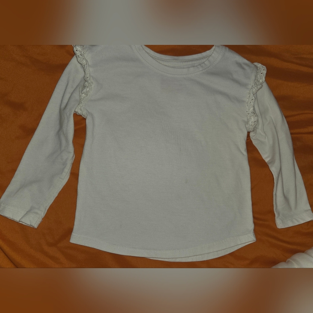Cat & Jack Long Sleeve Tee with Lace Trim
